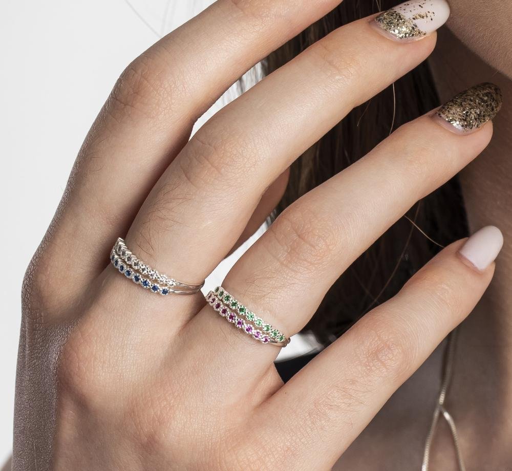 Anel de Prata Daisy com Zircônias Brancas Prata 4