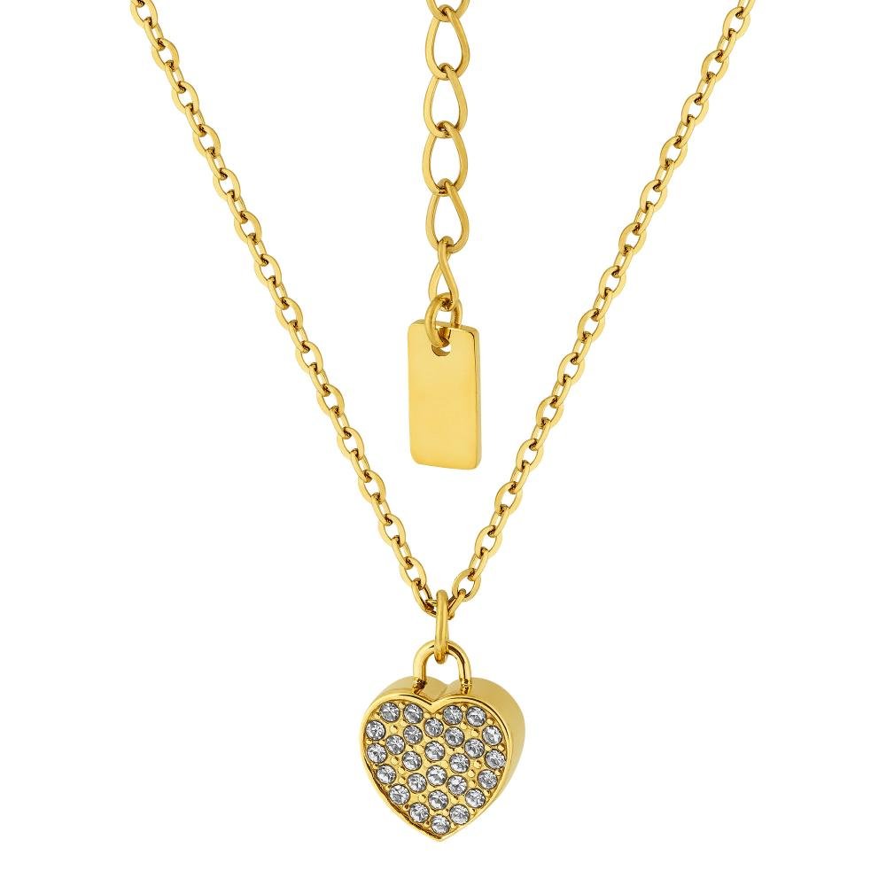 Colar de Aço Love IPG com Zircônias 42cm Prata 2