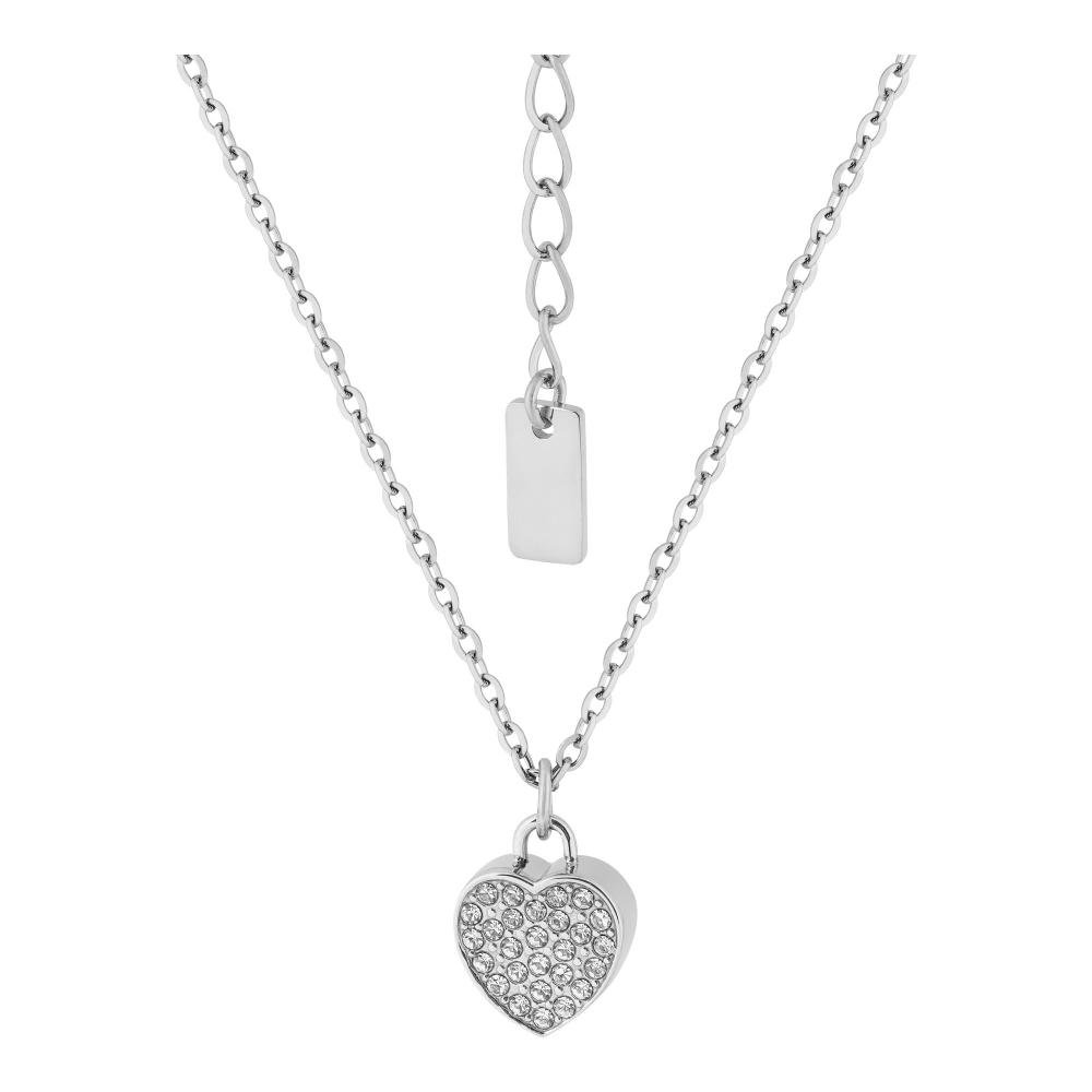 Colar de Aço Love com Zircônias 42cm Prata 2