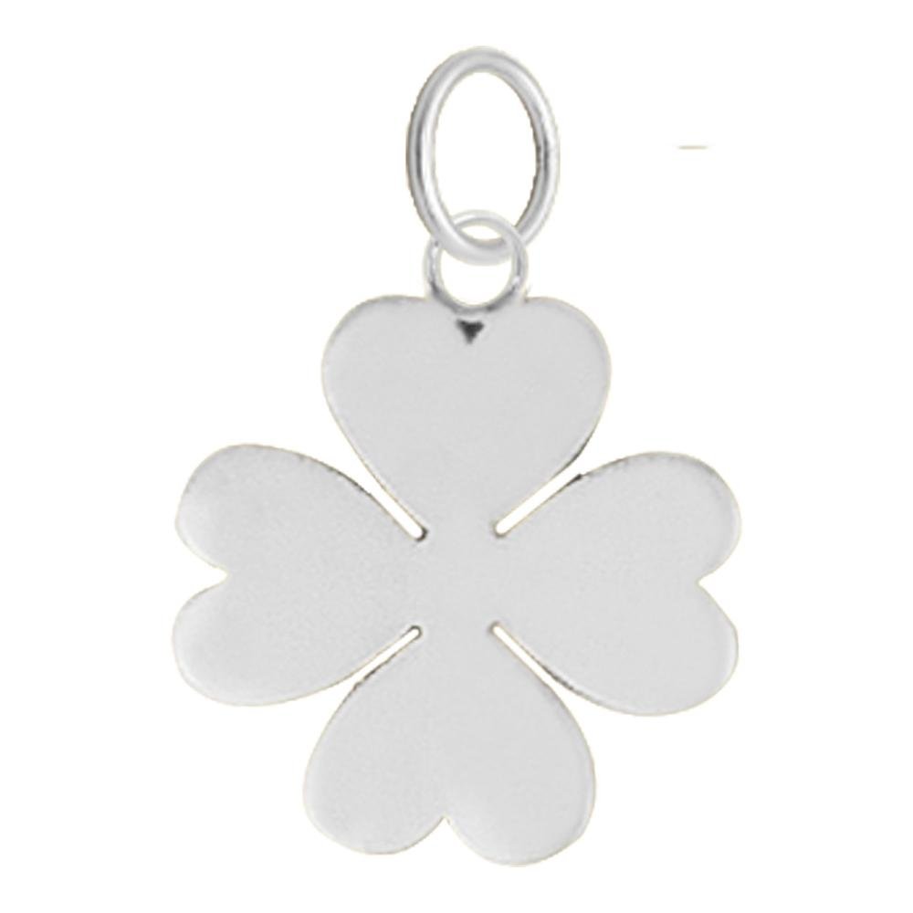 Pingente de Aço Trevo 9x9mm Prata 2