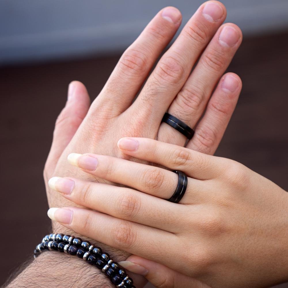 Anel Tungstênio Black Real 6mmX2,4mm Preto 2