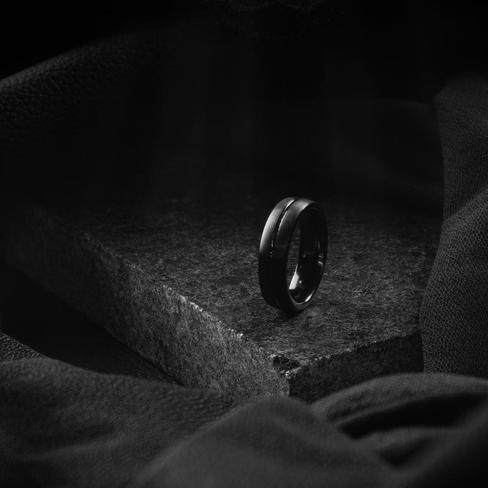 Anel Tungstênio Black Real 6mmX2,4mm Preto 4