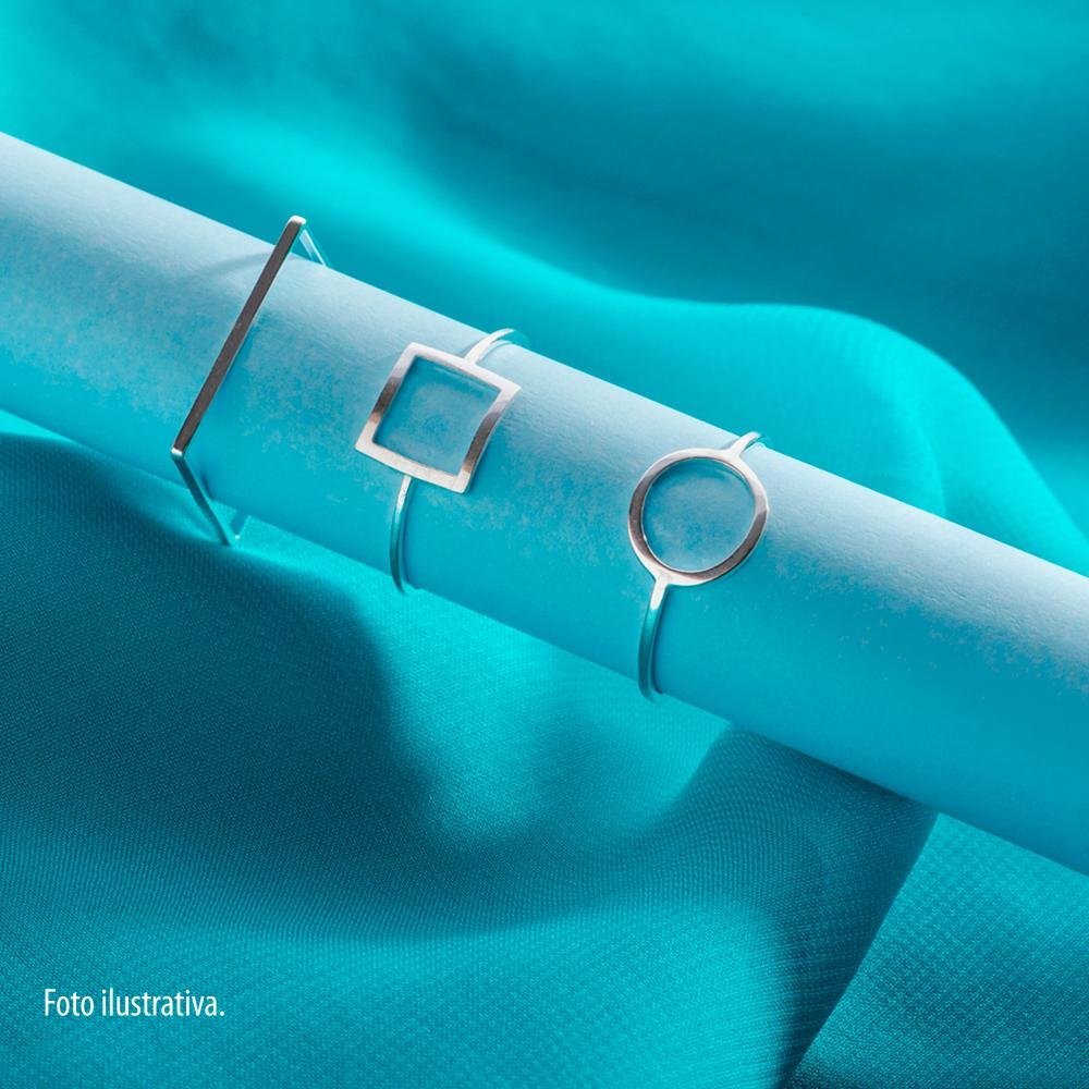 Anel de Prata Quadrado Prata 3