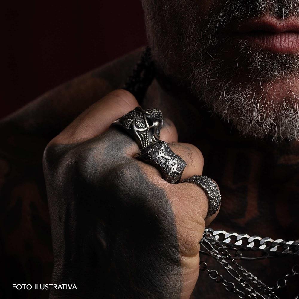 Anel de Prata Vulcan Coleção Cápsula By Henrique Fogaça Preto 6