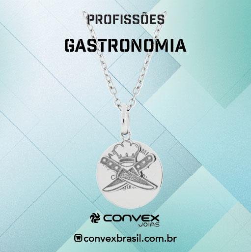 Colar de Aço da Profissão Gastronomia  50cm Prata 2