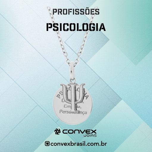 Colar de Aço da Profissão Psicologia  50cm Prata 2