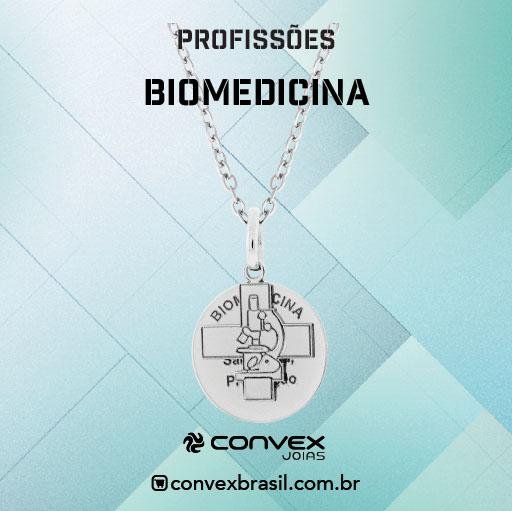 Colar de Aço Profissão Biomedicina 50cm Prata 2