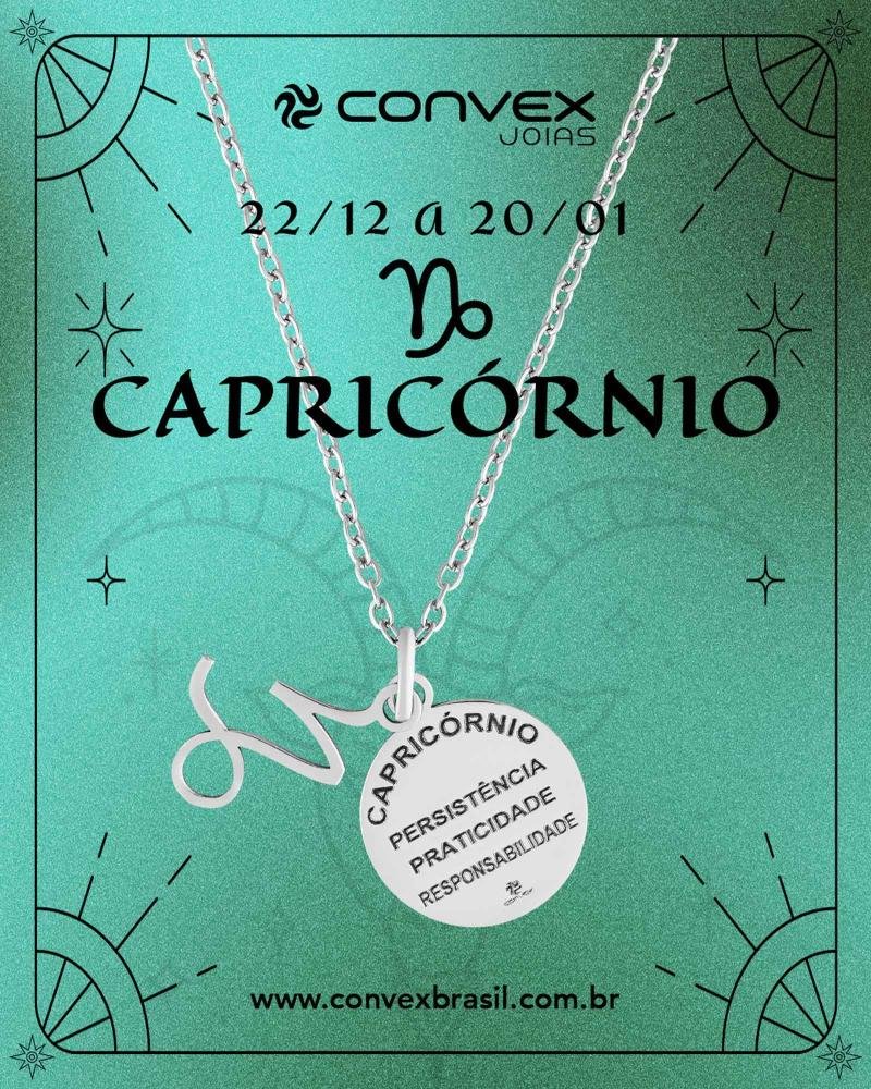 Colar de Aço Signo Capricórnio 18mm 50cm Prata 2