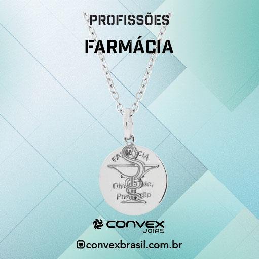 Colar de Aço Profissão Farmácia 50cm Prata 2