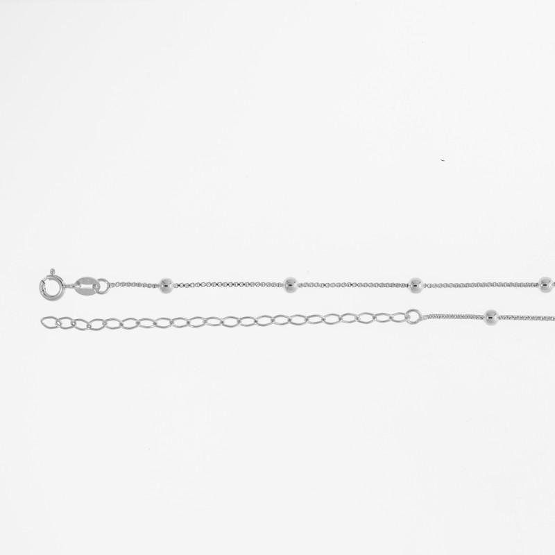 Colar de Prata Bolinha 3.0mm 33cm extensor 40cm Prata 2