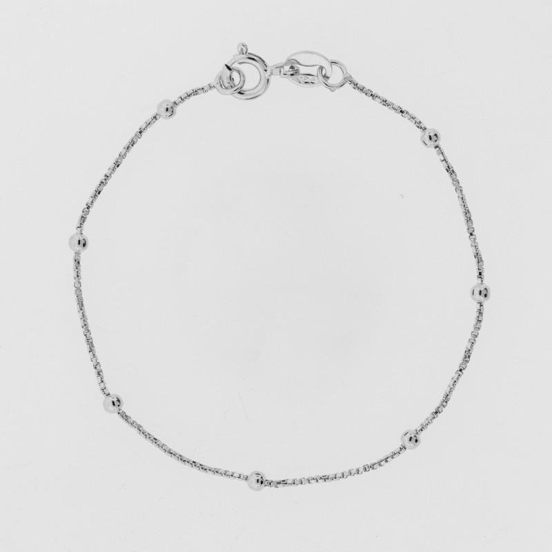 Pulseira de Prata Infantil Bolinha 2.0mm 14cm Prata 1
