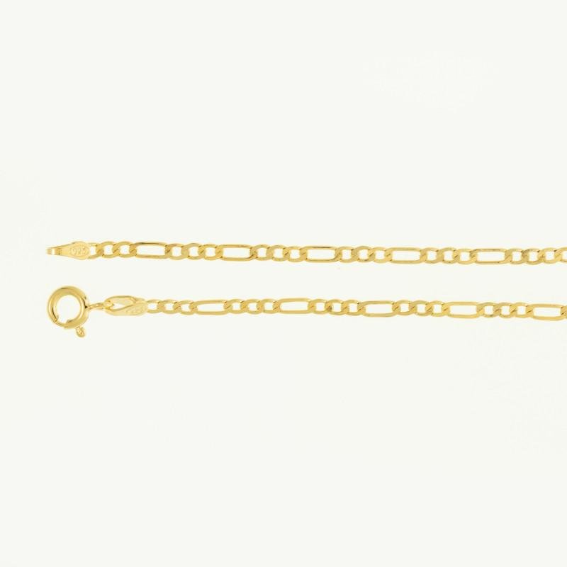 Pulseira de Prata 3x1 Facetada Revestida em Ouro 18K 2,2mm 21cm Dourado 2
