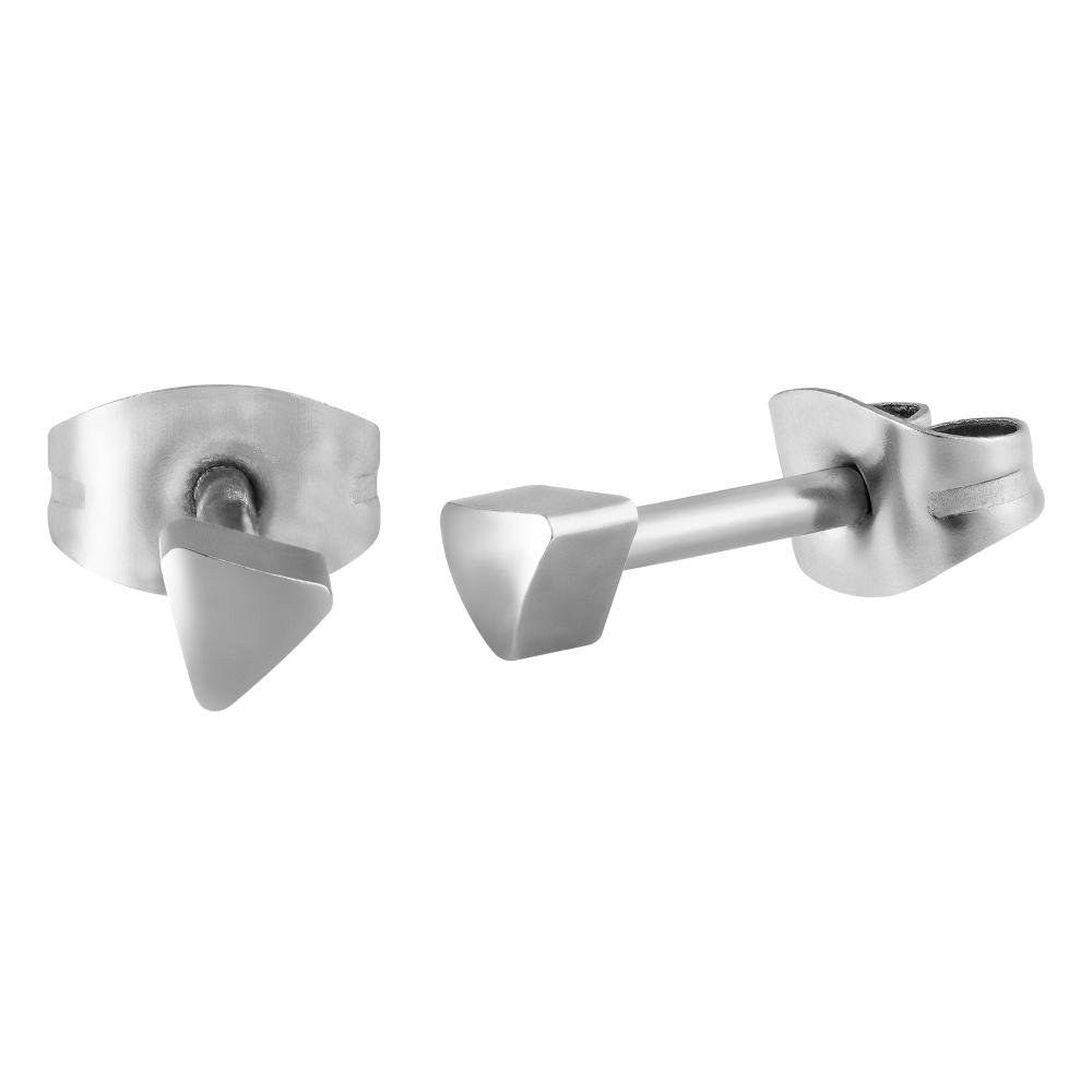 Brinco Aço Mini Triângulo Prata 1