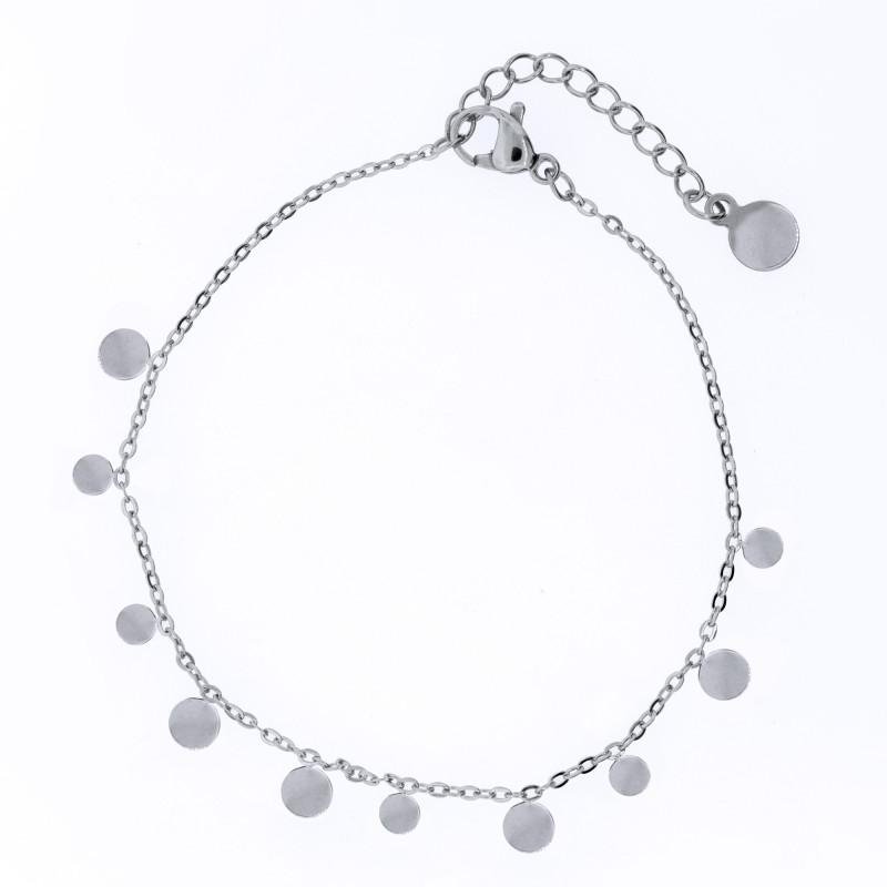 Pulseira de Aço Sintonia 17cm com extensor de 5cm Prata 1