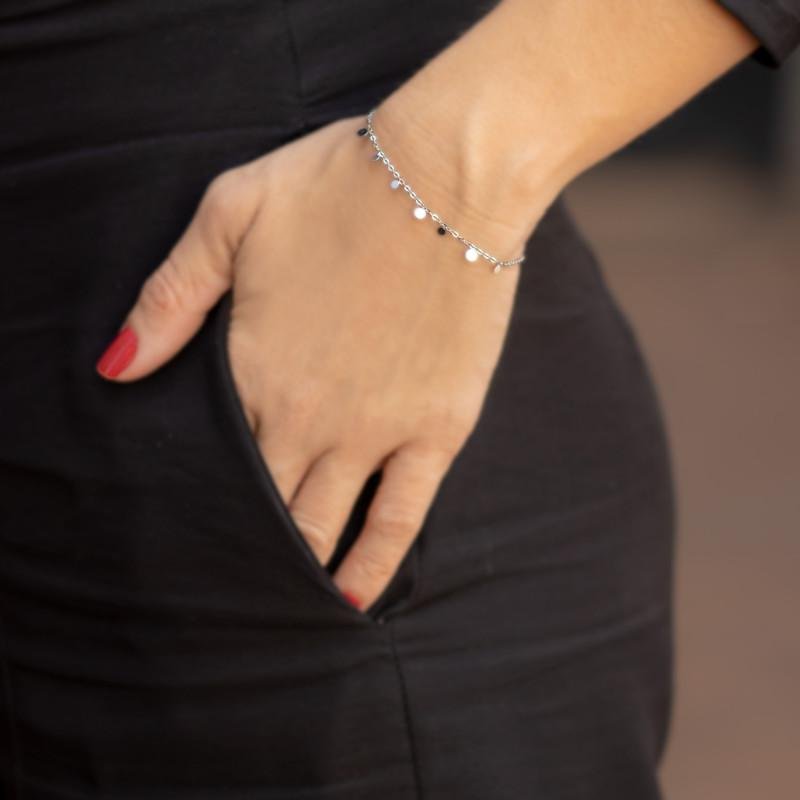 Pulseira de Aço Sintonia 17cm com extensor de 5cm Prata 2