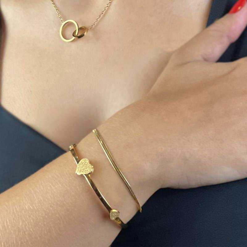 Pulseira de Aço Rabo de Rato Laminado IPG 2.65mm 16cm Dourado 5