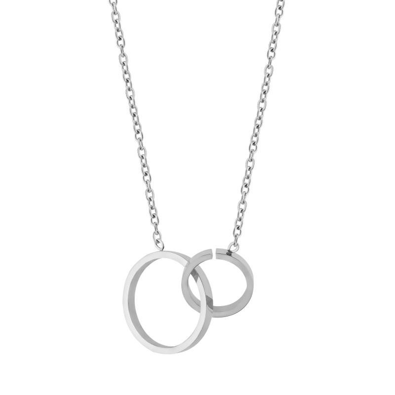 Colar de Aço Esferas 45cm com extensor de 5cm Prata 1