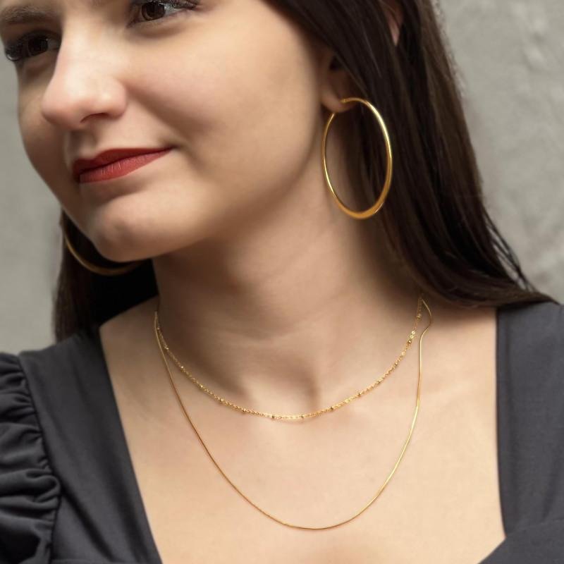 Colar de Aço Lyra Bolinha 1.20mm 45cm Prata 2