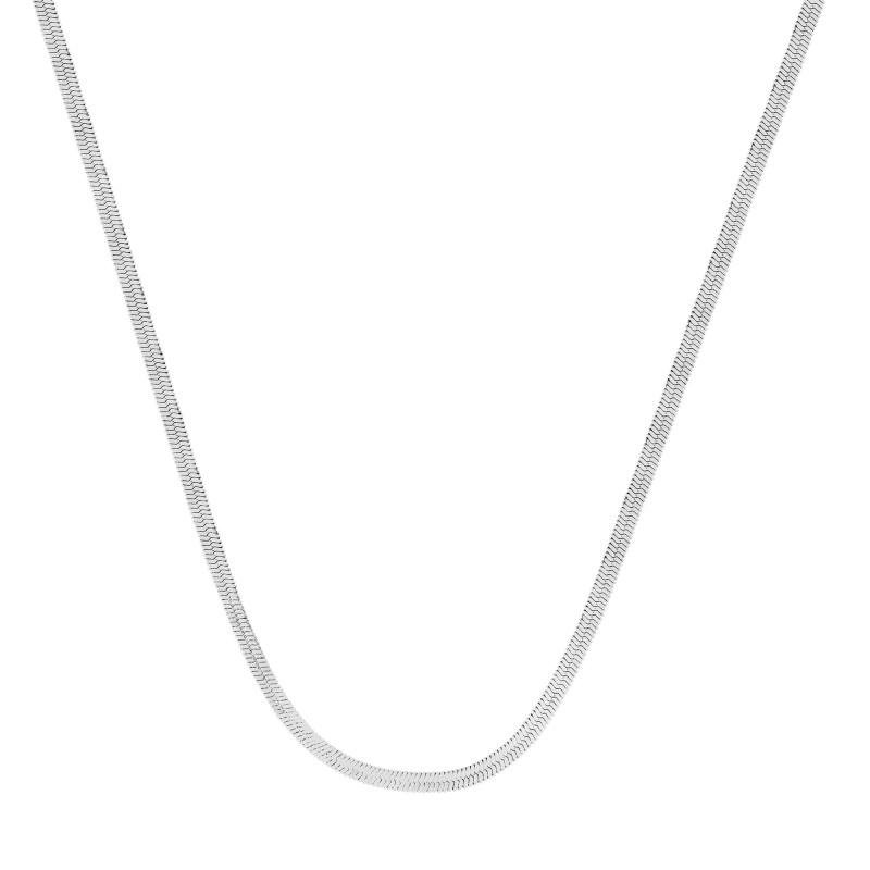 Colar de Aço Rabo de Rato Laminado 2.65mm  45cm Prata 2