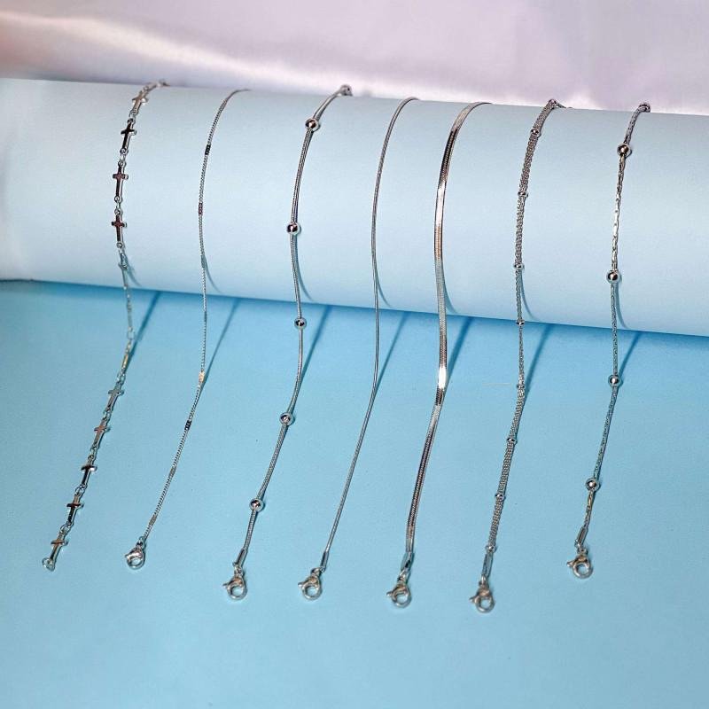 Colar de Aço Rabo de Rato Laminado 2.65mm  45cm Prata 3