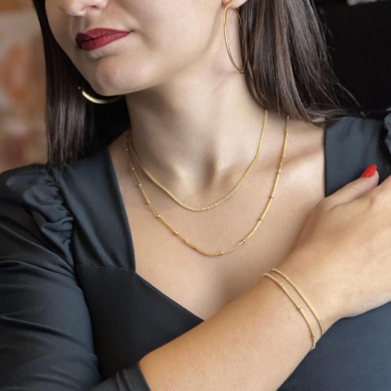 Colar de Aço Serena IPG 2.90mm 45cm Dourado 3