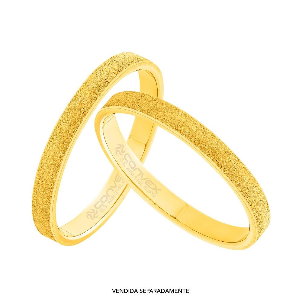 Aliança de Aço Bright Gold IPG GTR 2.95mm Dourado 3