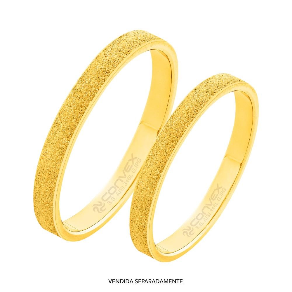 Aliança de Aço Bright Gold IPG GTR 2.95mm Dourado 4