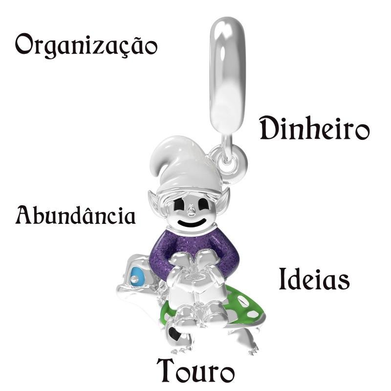 Colar do Signo de Touro Veneziana e Berloques de Prata e Resina. Prata 6