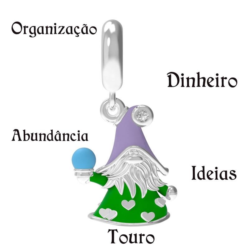 Colar do Signo de Touro Veneziana e Berloques de Prata e Resina. Prata 9