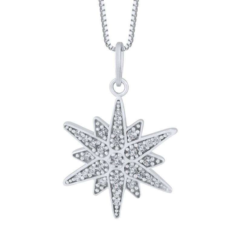 Colar de Prata Lucky Star com Zircônias 45cm Prata 2