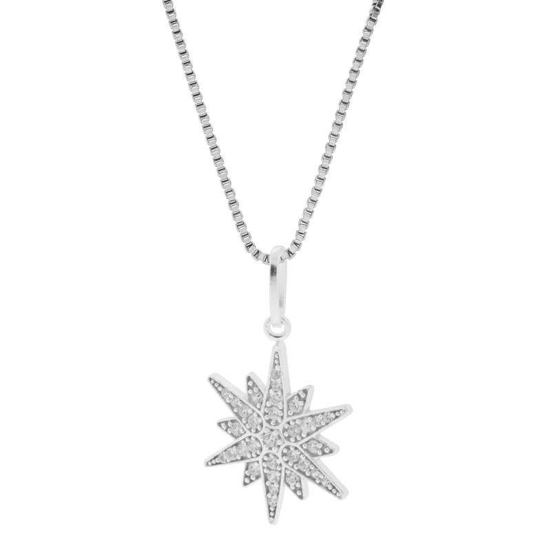 Colar de Prata Lucky Star com Zircônias 45cm Prata 4