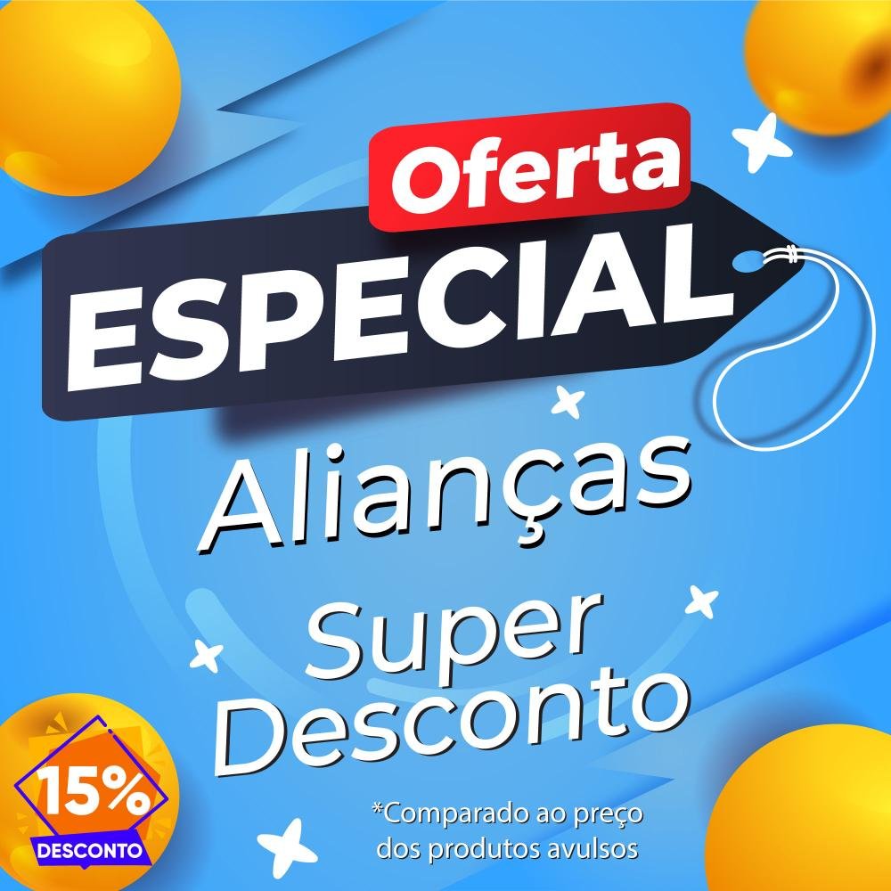 Par de Alianças de Aço Magnet S. Desconto Especial. Prata 3