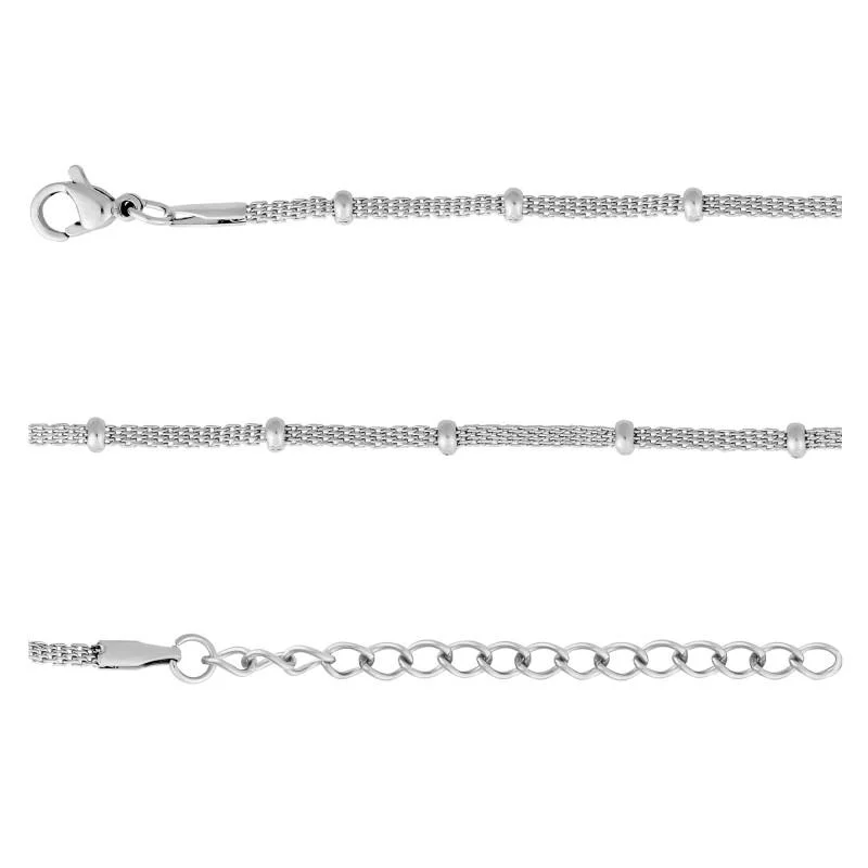 Pulseira de Aço Corea Bolinha 2mm 16cm Prata 2