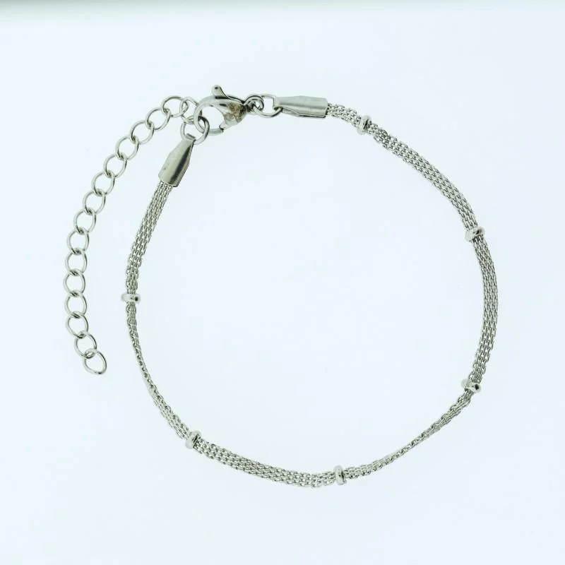 Pulseira de Aço Corea Bolinha 2mm 16cm Prata 3