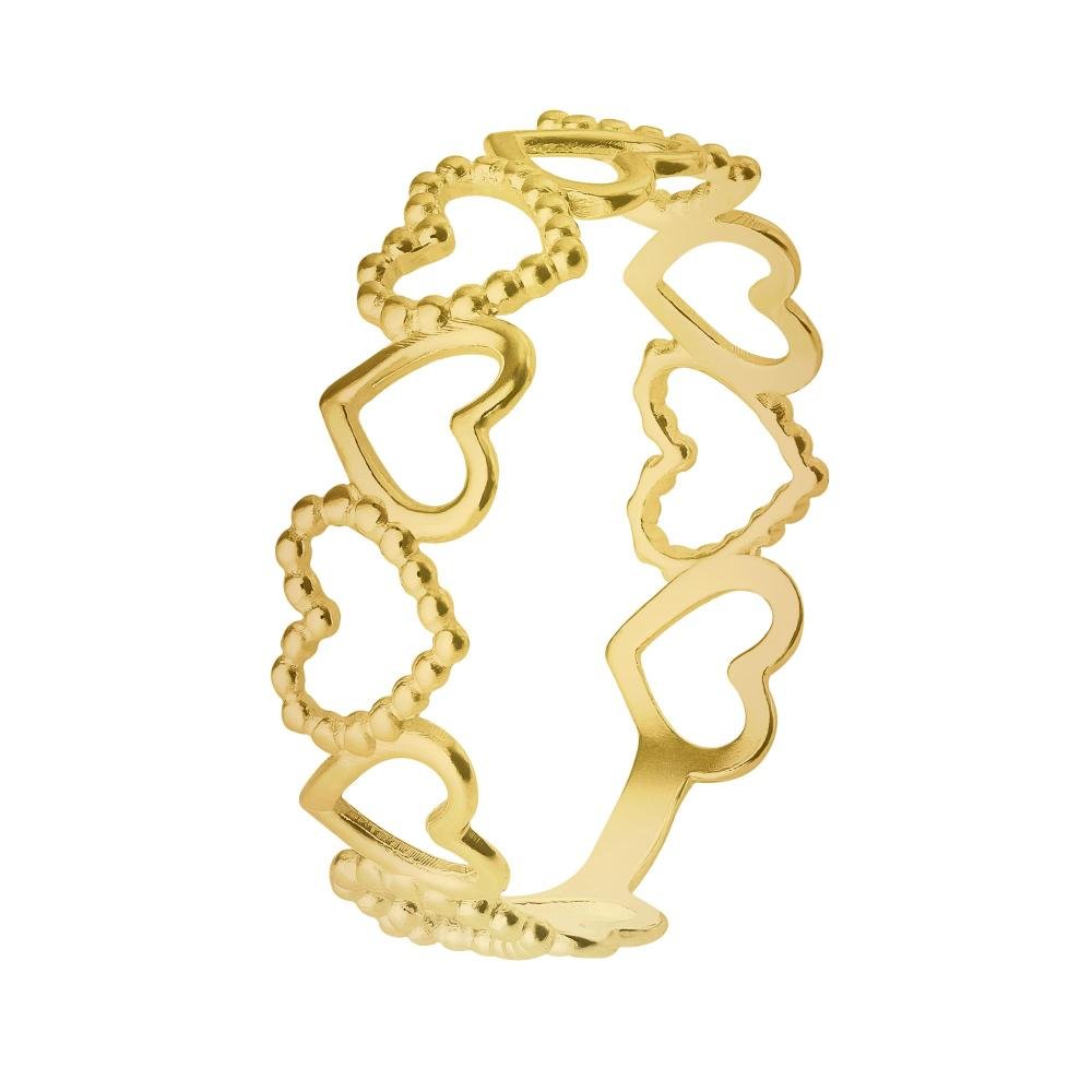 Anel de Prata Double Love Revestido com Ouro 18k Dourado 2