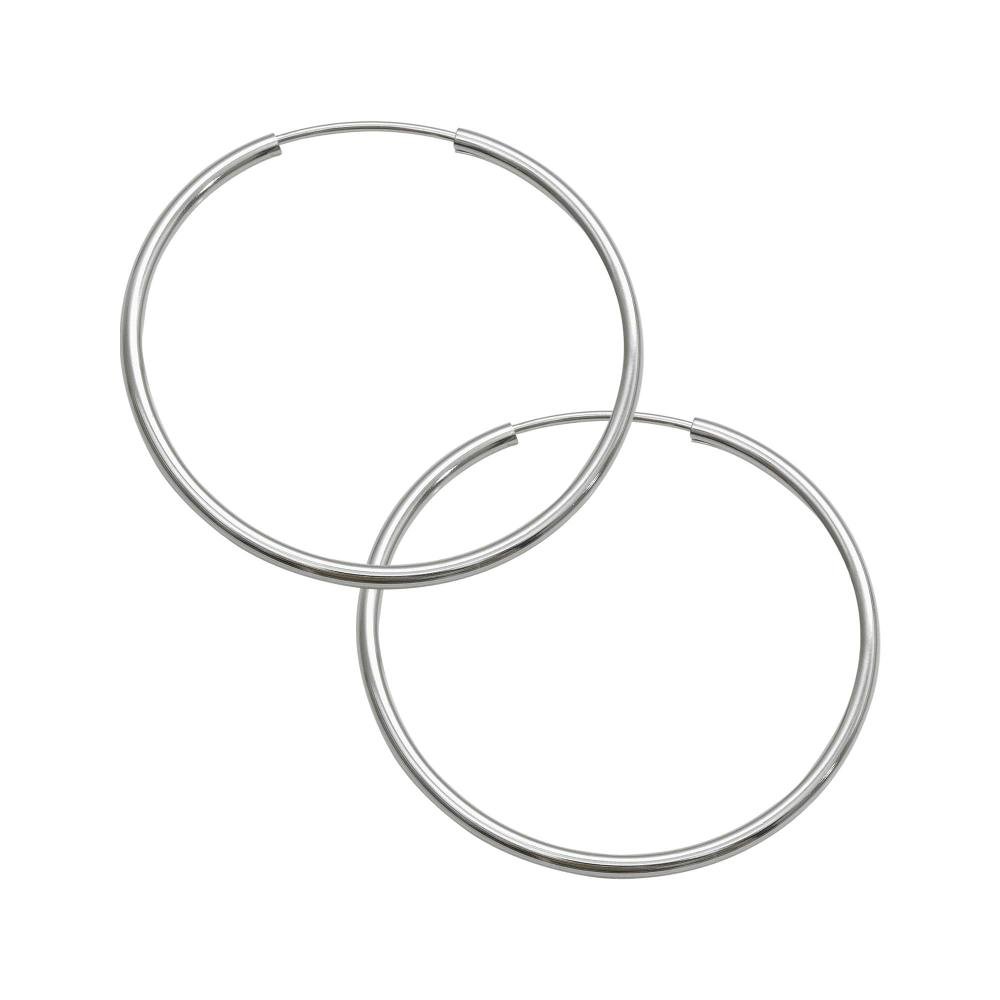 Brinco Aço Argola Circulo 55x2mm Prata 1