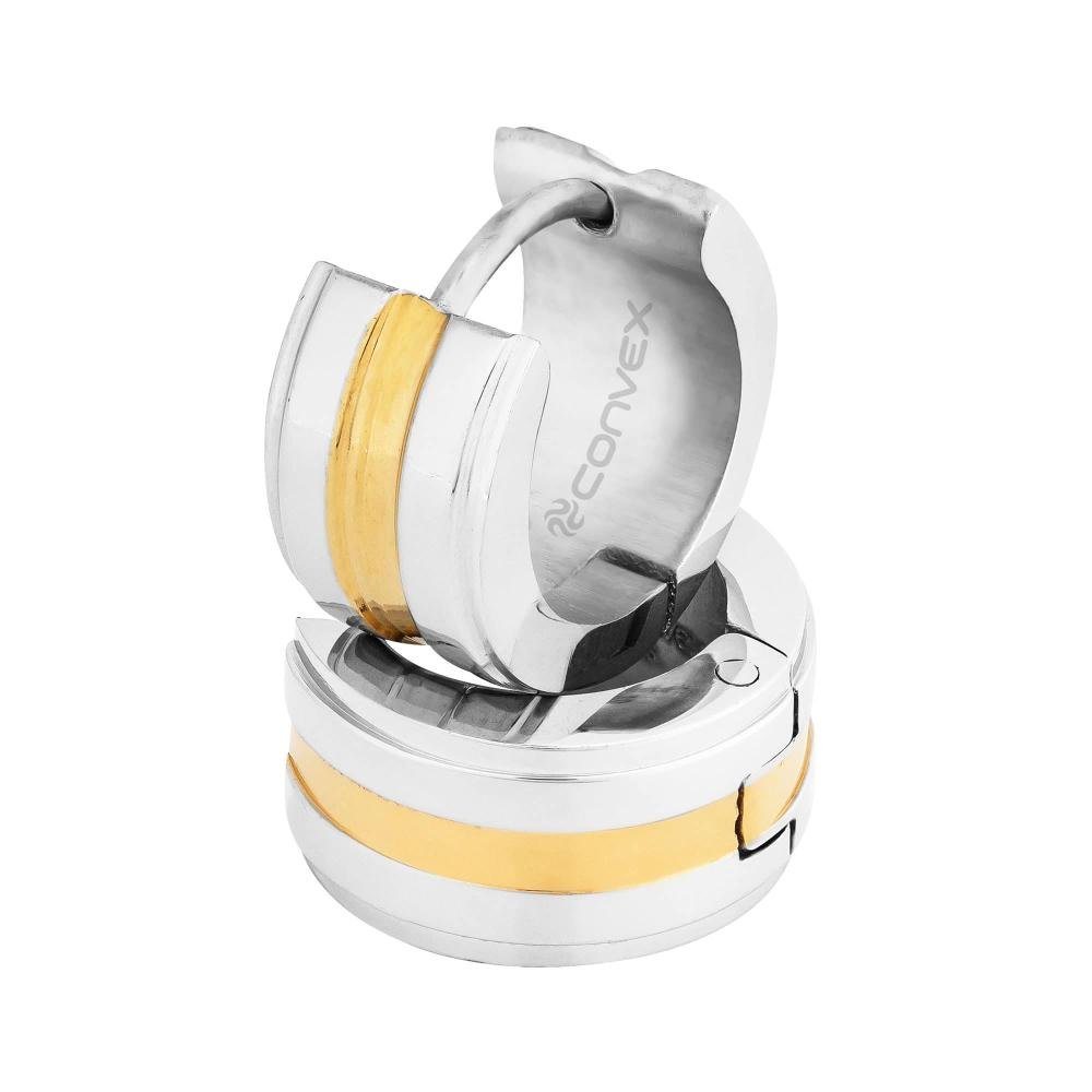 Brinco Aço Argola com Friso IPG Central 13x7mm Prata 2