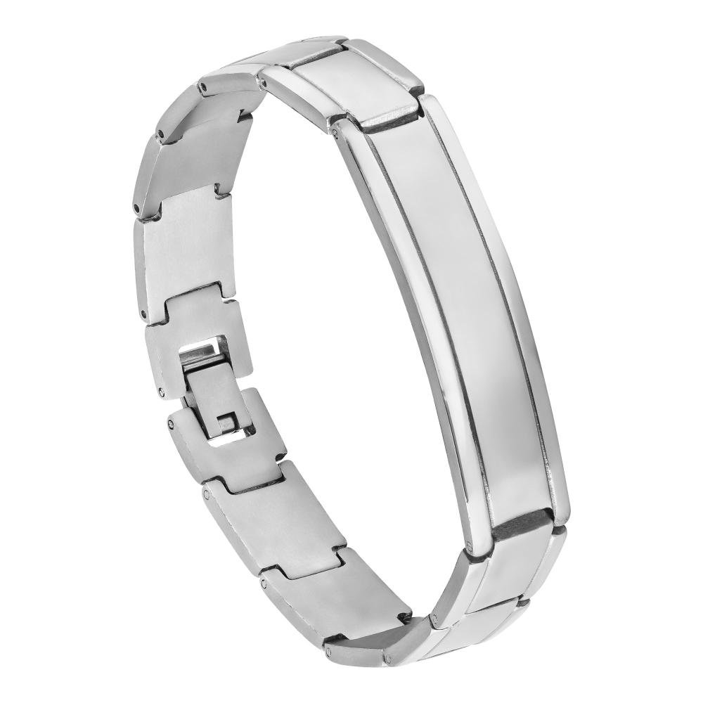 Pulseira de Aço Masculina Ocean 12mm 21cm Prata 1