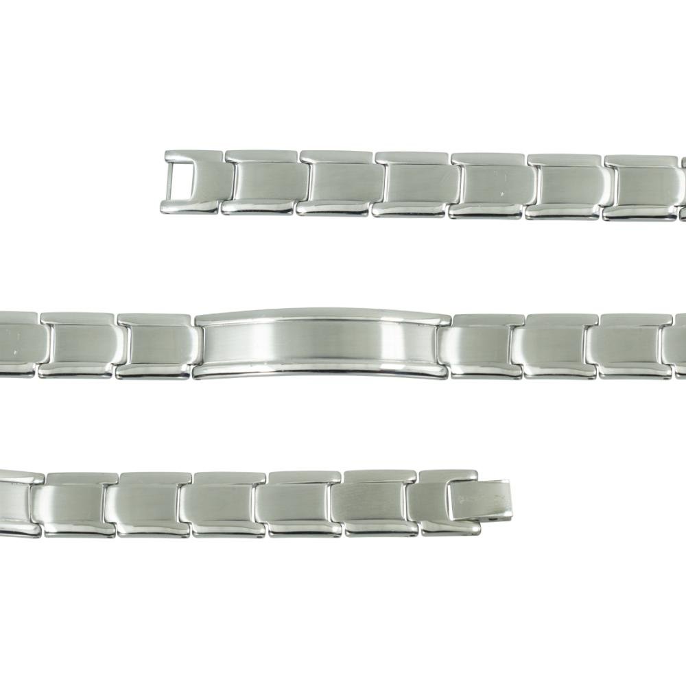 Pulseira de Aço Masculina Ocean 12mm 21cm Prata 2