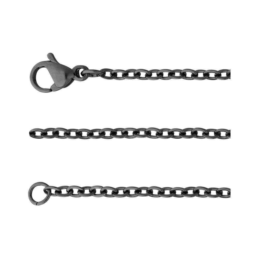 Corrente Aço Cartier Elos Ovais 1.50mm 50cm IPB Preto 2