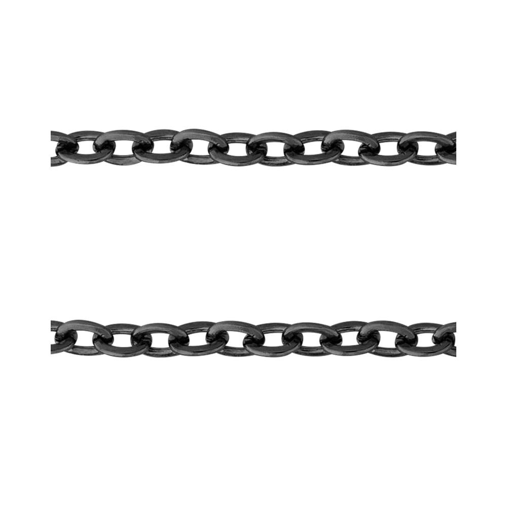 Corrente Aço Cartier Elos Ovais 1.50mm 50cm IPB Preto 3