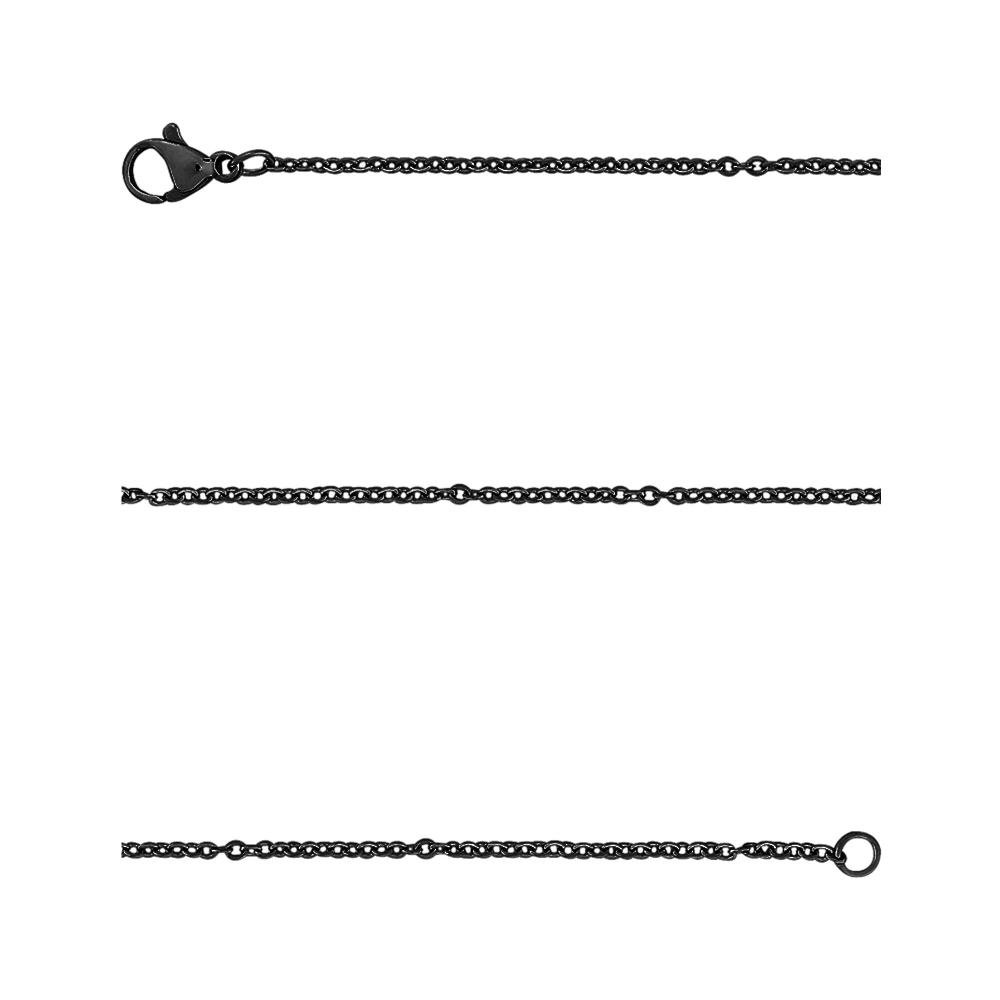 Corrente Aço Cartier Elos Ovais 1.50mm 50cm IPB Preto 4