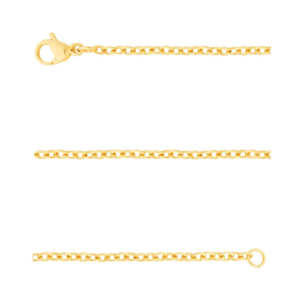 Corrente Aço Cartier Elos Ovais 1.50mm 70cm IPG Dourado 2