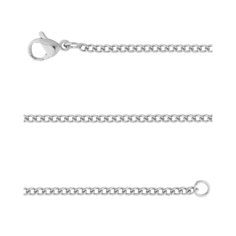 Corrente Aço Groumet 1.50mm 40cm Prata 2