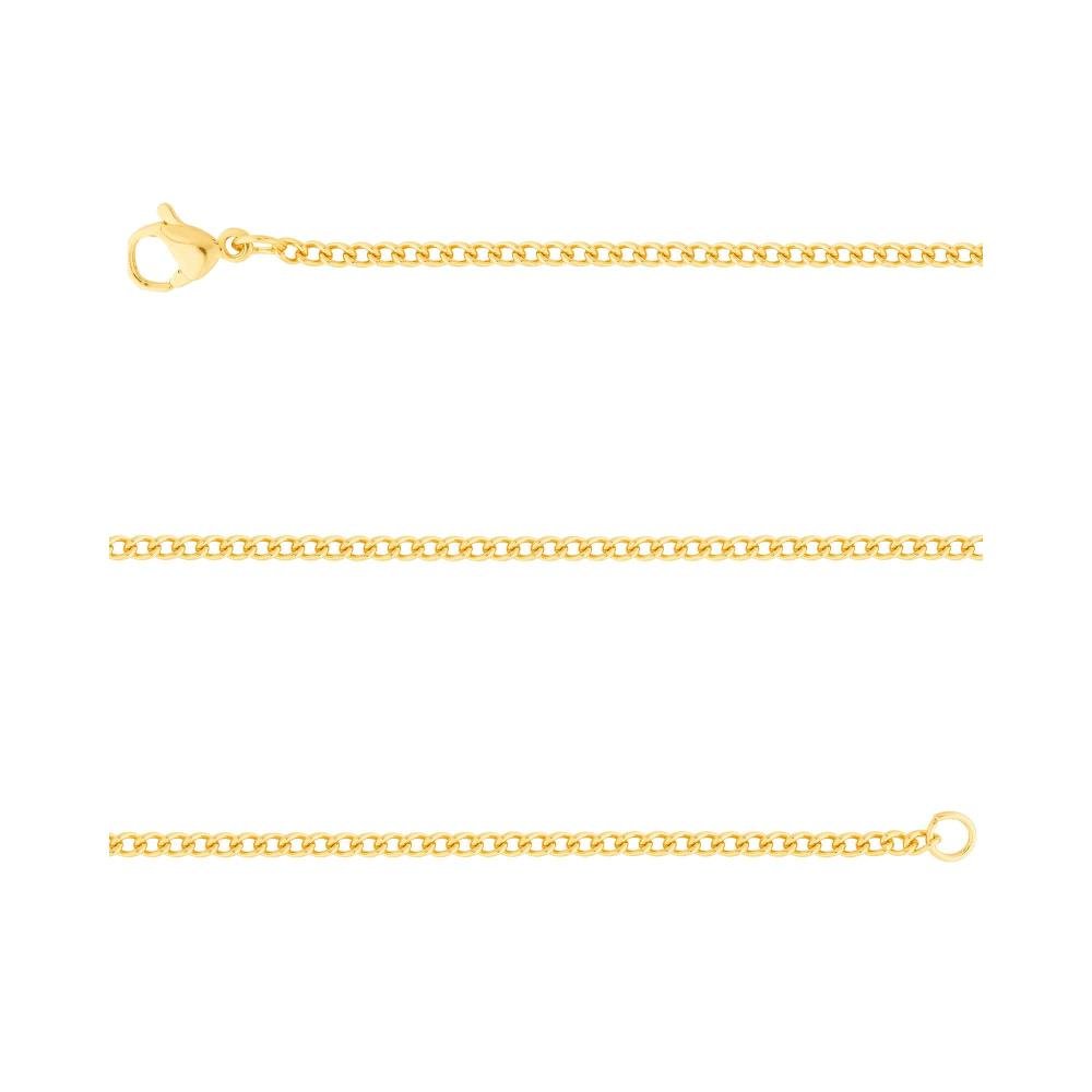 Corrente Aço Groumet 1.50mm 45cm Gold IPG Dourado 2
