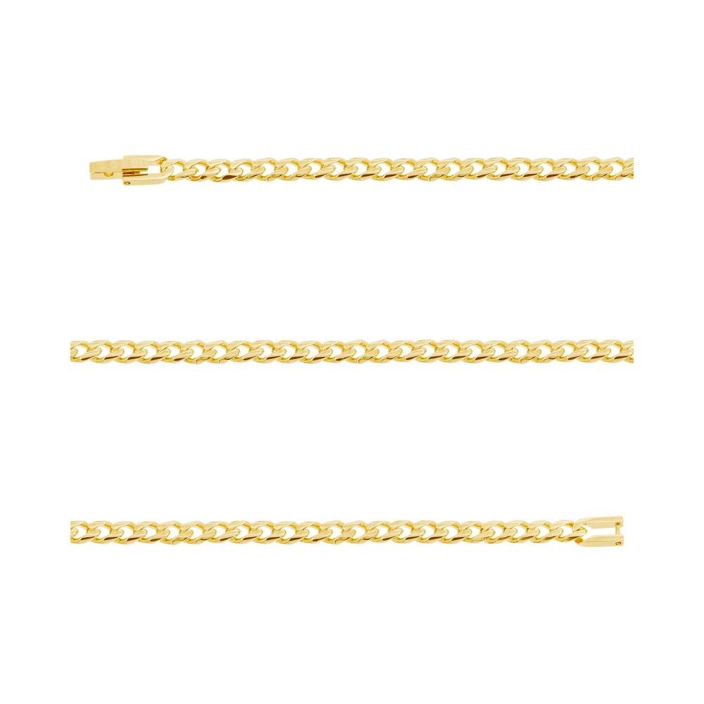 Corrente Aço Groumet Achatado 4.70mm 50cm Gold IPG Dourado 1