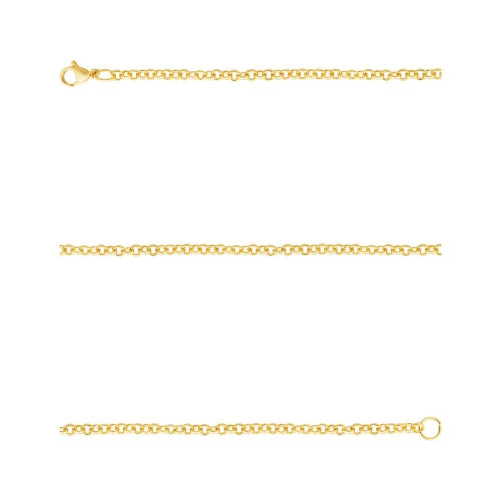 Corrente Aço Portuguesa 3.25mm 45cm Gold IPG Dourado 1