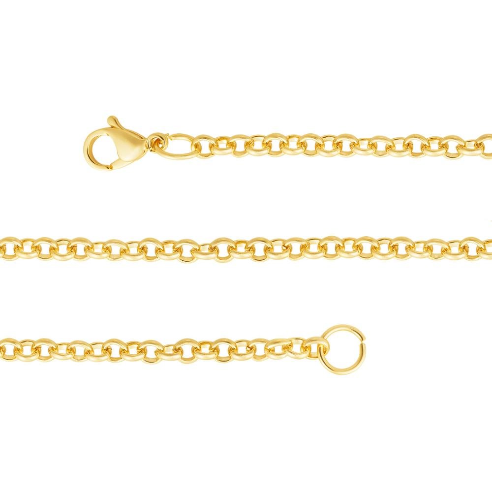 Corrente Aço Portuguesa 3.25mm 45cm Gold IPG Dourado 2