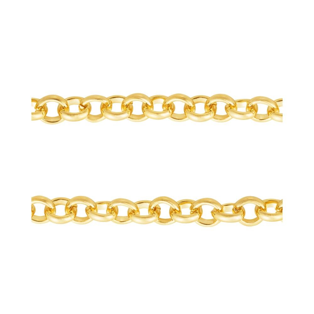 Corrente Aço Portuguesa 3.25mm 45cm Gold IPG Dourado 3