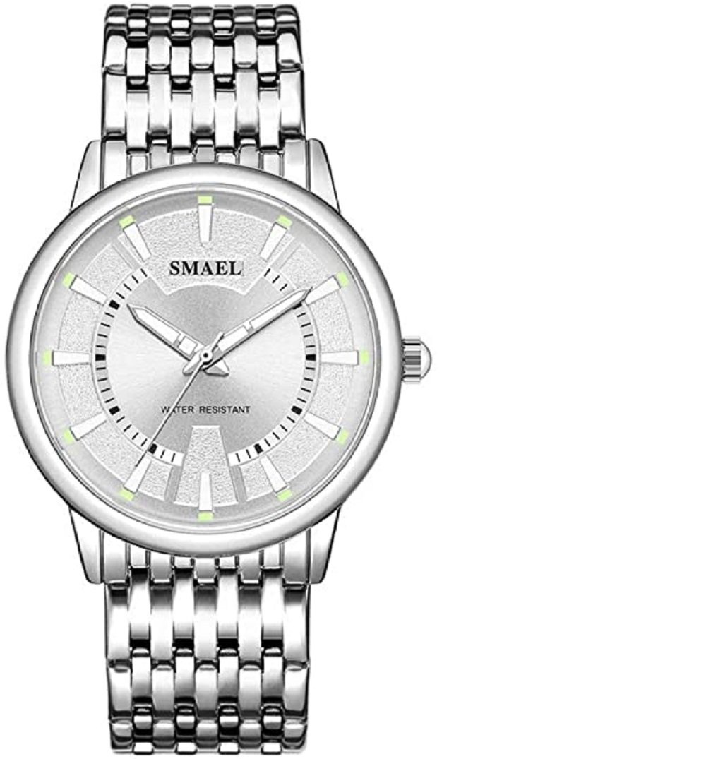 Relógios masculinos luxuoso Smael à prova d´ água aço inoxidável SL-9620 (Prateado) Prata 1